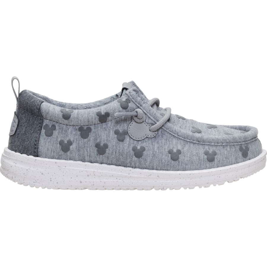 HEYDUDE - CA Boys Shoes | Disney's Mickey Mouse x HEYDUDE Wally Mickey Stretch Jersey Youth - Grey/Multi | Size 11 - $89.99 at Heydude