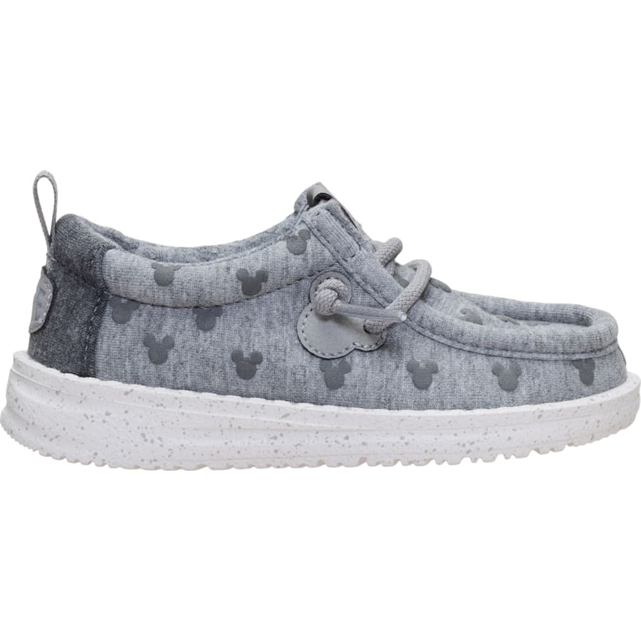 HEYDUDE - CA Boys Shoes | Disney's Mickey Mouse x HEYDUDE Wally Mickey Stretch Jersey Toddler - Grey/Multi | Size 6 - $79.99 at Heydude