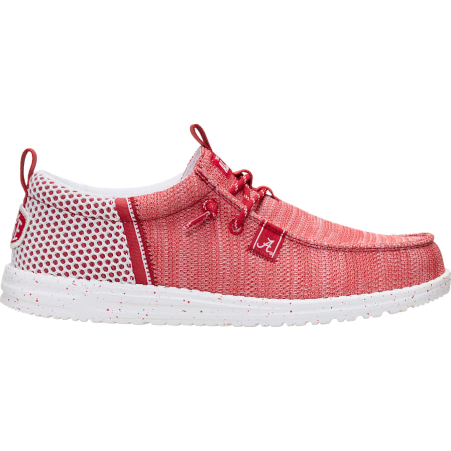 HEYDUDE | Men's Casual | Alabama Crimson Tide Wally Funk Stretch Sox - Brick Red/Black | Size 13