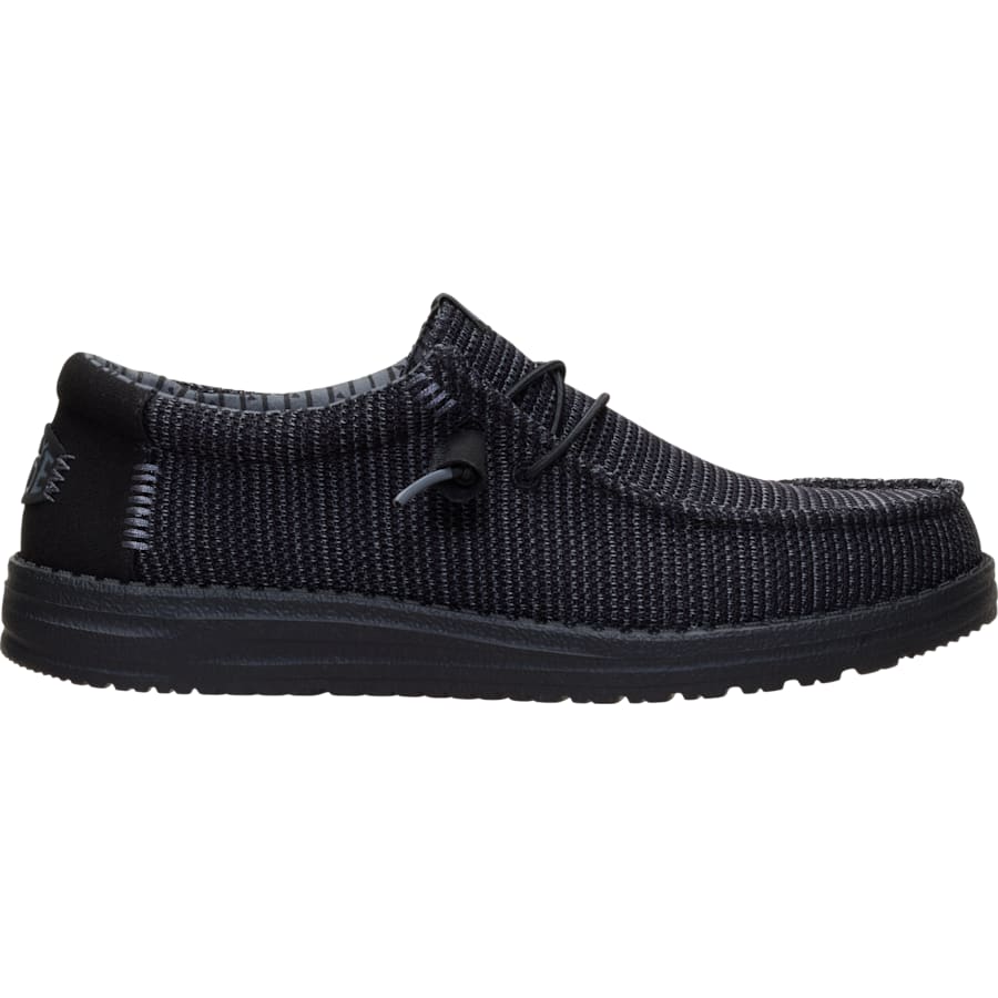 HEYDUDE | Men's Casual | Wally SE Stretch Sox - Black/Black | Size 9
