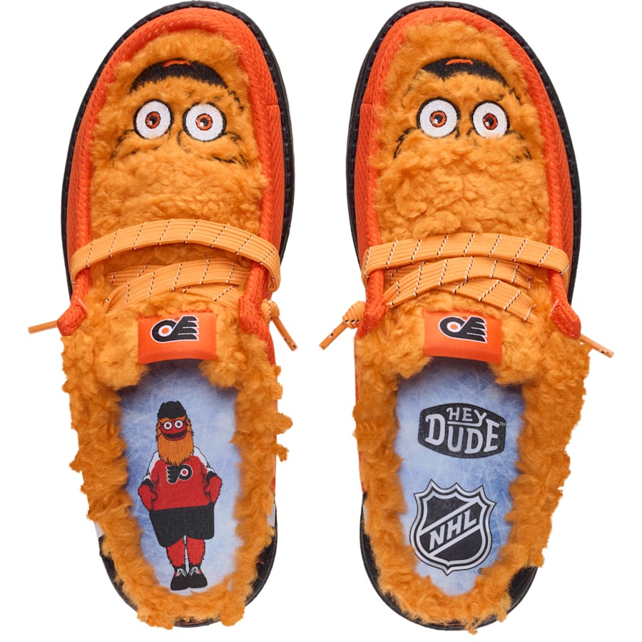 HEYDUDE | Men's Casual | Wally Slipper NHL GRITTY - Orange/Black | Size 9