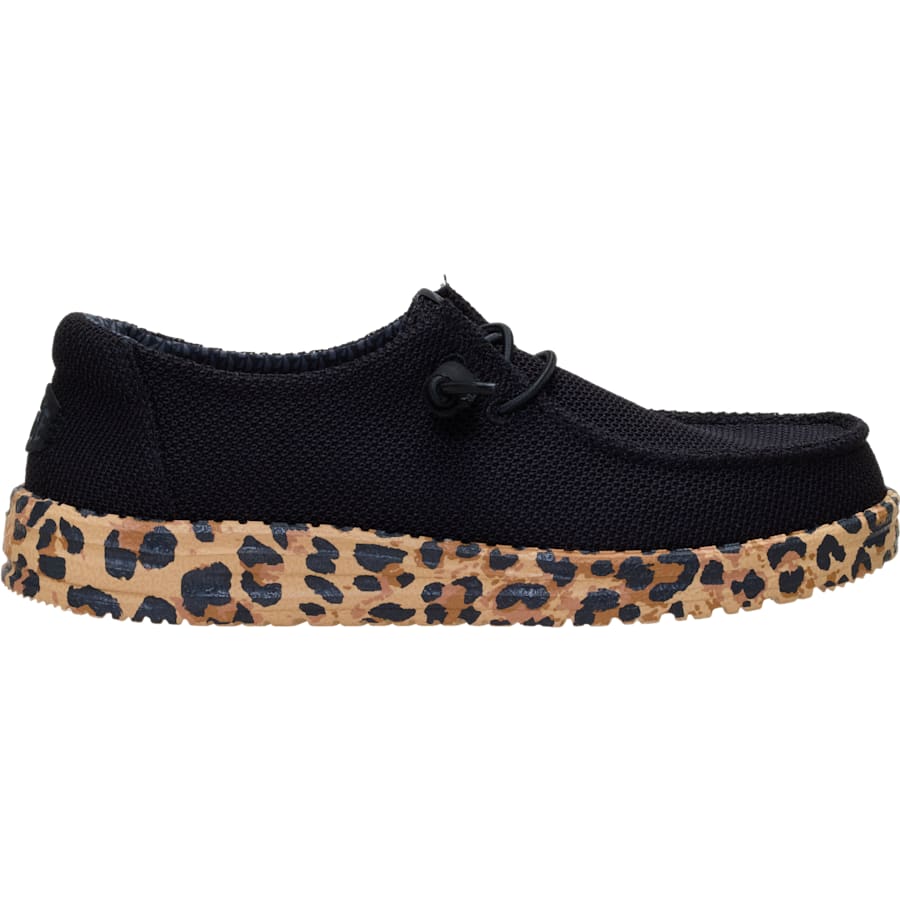HEYDUDE | Women's Casual | Wendy SE Stretch Sox Leopard - Black/Leopard | Size 9.5