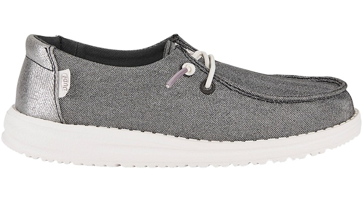 Heydude Unisex Kids Charcoal Wendy Youth Metallic Sparkle