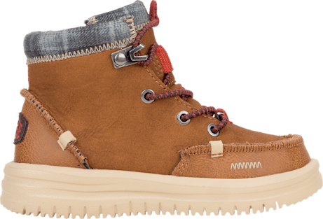 Hey Dude Bradley Classic Kids Boots Sz 13 C13 Cocoa Leather Mid-Top Lace-Up HEYDUDE Bradley Classic Cocoa Youth Boys main image 4