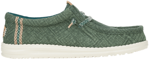 Scarpe Hey Dude Wally Jute Sea Green - Mocassini In Iuta, Comodi E Leggeri, Per Viaggi E Estate