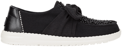(取寄) ヘイ デュード レディース ウェンディ ボウ シマー Hey Dude women Wendy Bow Shimmer Black Wendy Bow Embellishment - HEYDUDE